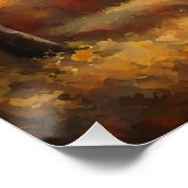 Herfstbos en berglandschap perfect poster (Hoek)