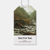 Herfstbos en rivierlandschap cadeaulabel (Voorkant)