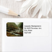 Herfstbos en rivierlandschap etiket (Insitu)