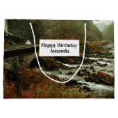 Herfstbos en rivierlandschap groot cadeauzakje (Achterkant)