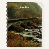 Herfstbos en rivierlandschap notitieboek (Voorkant)