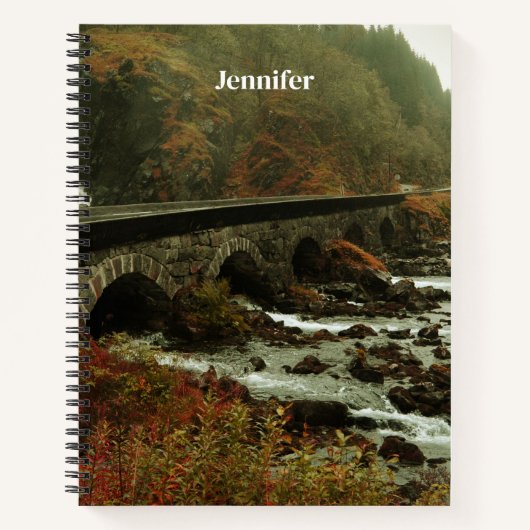 Herfstbos en rivierlandschap notitieboek (Voorkant)