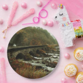 Herfstbos en rivierlandschap papieren bordje (Feest)