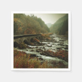 Herfstbos en rivierlandschap servet (Voorkant)