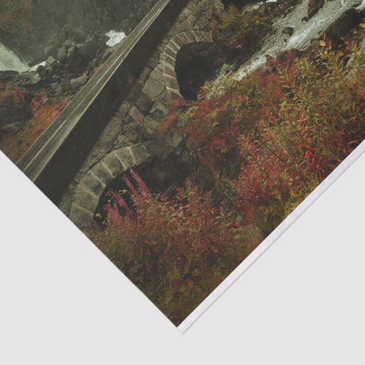 Herfstbos en rivierlandschap tissuepapier (Detail)