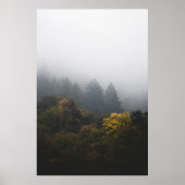 Herfstbos gehuld in mist poster (Voorkant)