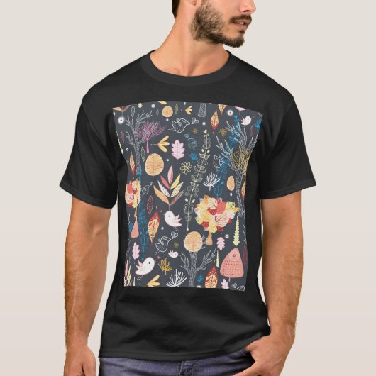 Herfstbos: gestructureerde seizoensgebonden schoon t-shirt (Voorkant)