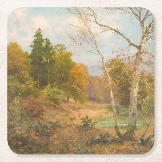 Herfstbos – Heinrich Böhmer Kartonnen Onderzetters (Voorkant)