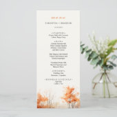 Herfstbos Herfst Woodland bruiloft diner Menu (Staand voorkant)
