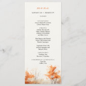 Herfstbos Herfst Woodland bruiloft diner Menu (Voorkant)