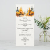 Herfstbos, Herfst Woodland Huwelijksdiner Menu (Staand voorkant)