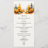 Herfstbos, Herfst Woodland Huwelijksdiner Menu (Voorkant)