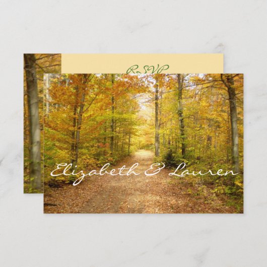 Herfstbos, Herfsthuwelijk, Douane RSVP (Voorkant / Achterkant)