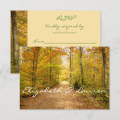 Herfstbos, Herfsthuwelijk, Douane RSVP Kaartje (Voorkant / Achterkant)