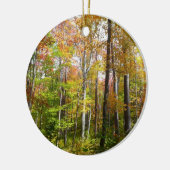 Herfstbos I Herfstlandschapsfotografie Keramisch Ornament (Links)