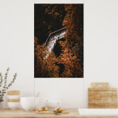 Herfstbos met houten pad poster (Keuken)