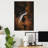 Herfstbos met houten pad poster (Thuiskantoor)