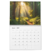 Herfstbos met zonnestralen kalender (Mar 2027)
