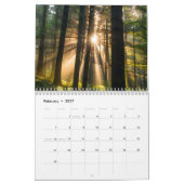 Herfstbos met zonnestralen kalender (Feb 2027)