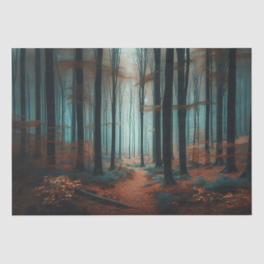 Herfstbos Moody Bossen Decoupage Tissuepapier (Voorkant)