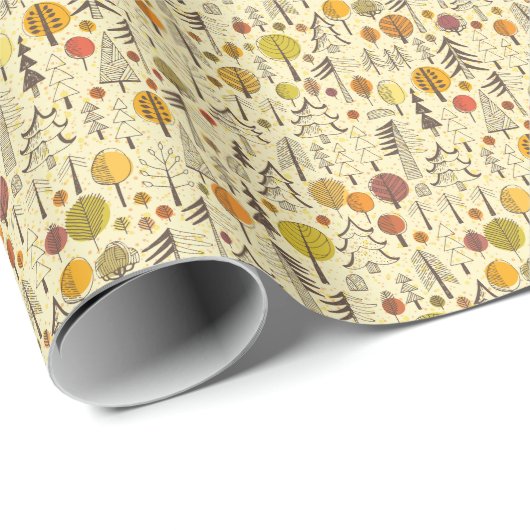 Herfstbos: naadloos grafisch patroon. cadeaupapier (Rol Hoek)