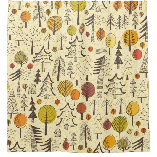 Herfstbos: naadloos grafisch patroon. douchegordijn (Voorkant)