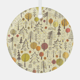 Herfstbos: naadloos grafisch patroon. glas ornament