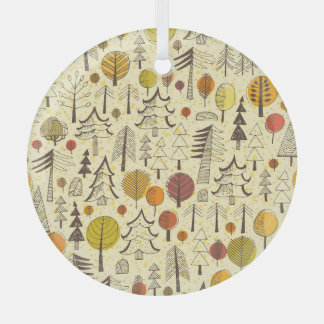 Herfstbos: naadloos grafisch patroon. glas ornament