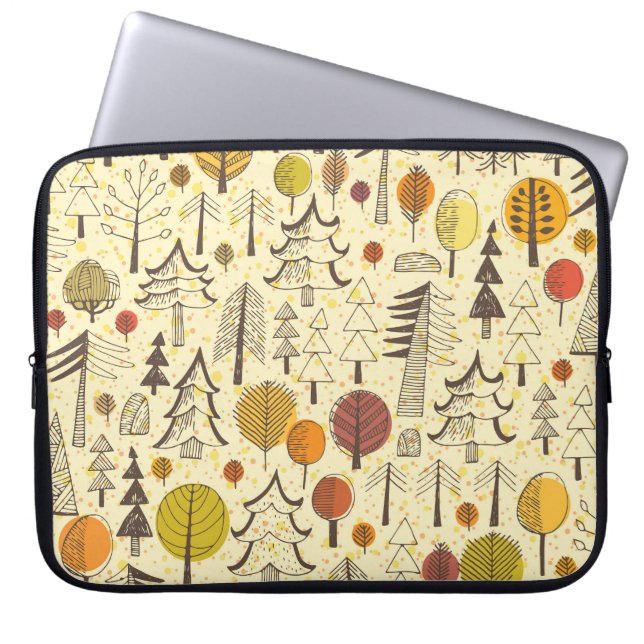 Herfstbos: naadloos grafisch patroon. laptop sleeve (Voorkant)