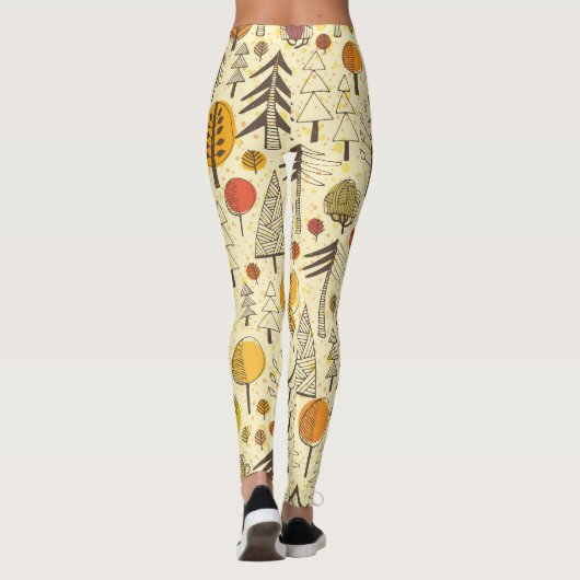 Herfstbos: naadloos grafisch patroon. leggings (Achterkant)