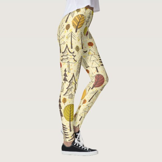 Herfstbos: naadloos grafisch patroon. leggings (Rechts)