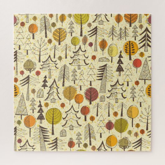 Herfstbos: naadloos grafisch patroon. legpuzzel (Verticaal)