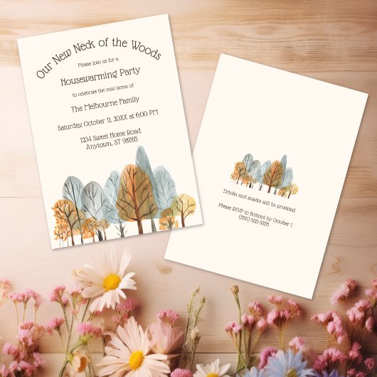 Herfstbos Nieuwe nek van de Bossen Housewarming Kaart