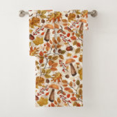 Herfstbos op gebroken wit bad handdoek (Insitu)