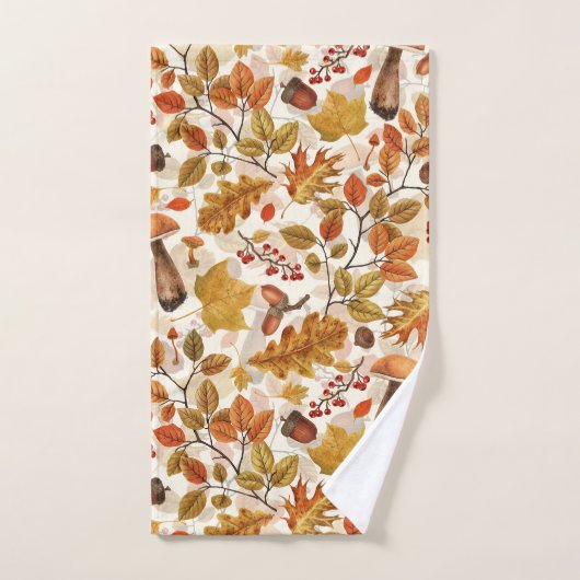 Herfstbos op gebroken wit bad handdoek (Handdoek)