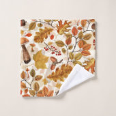 Herfstbos op gebroken wit bad handdoek (Wasdoekje)