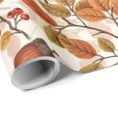 Herfstbos op gebroken wit cadeaupapier (Rol Hoek)