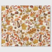Herfstbos op gebroken wit cadeaupapier (Vlak)