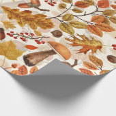 Herfstbos op gebroken wit cadeaupapier (Hoek)