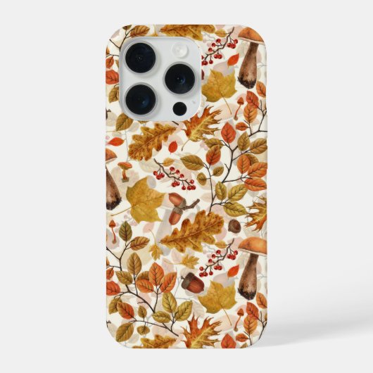 Herfstbos op gebroken wit iPhone hoesje (Achterkant)
