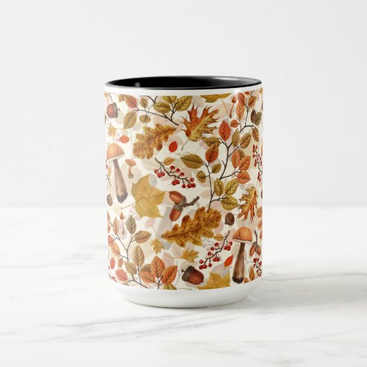 Herfstbos op gebroken wit mok (Midden)