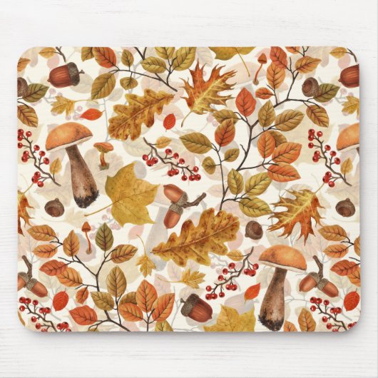 Herfstbos op gebroken wit muismat (Voorkant)