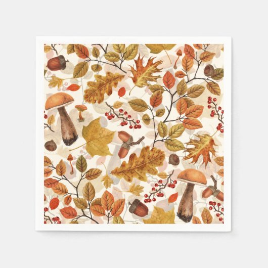 Herfstbos op gebroken wit servet (Voorkant)