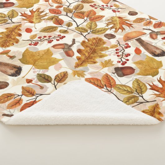 Herfstbos op gebroken wit sherpa deken (3/4)