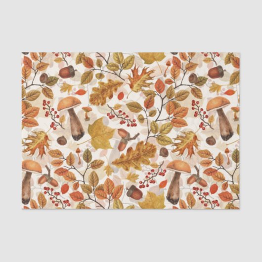 Herfstbos op gebroken wit tissuepapier (Voorkant)