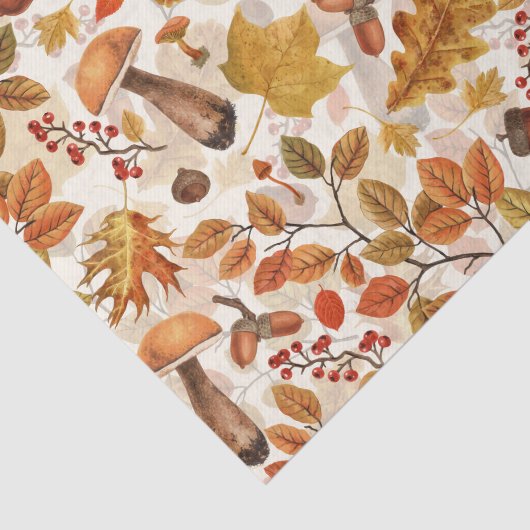 Herfstbos op gebroken wit tissuepapier (Detail)