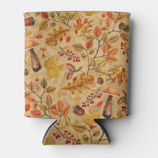 Herfstbos op oker blikjeskoeler (Voorkant)