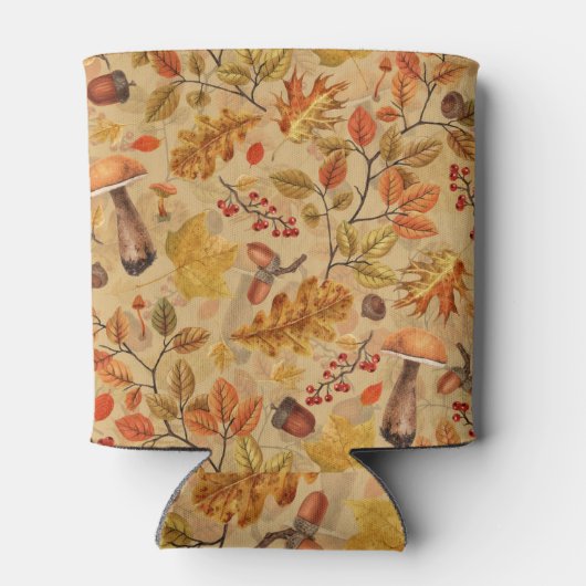 Herfstbos op oker blikjeskoeler (Achterkant)