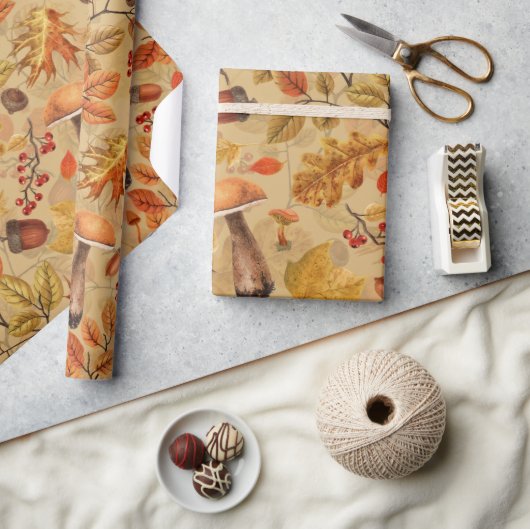 Herfstbos op oker cadeaupapier (Crafts)