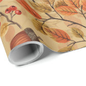 Herfstbos op oker cadeaupapier (Rol Hoek)